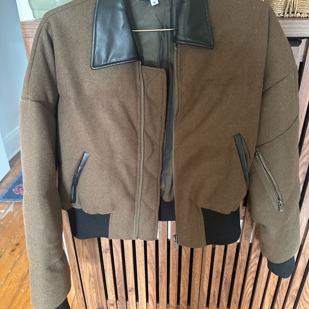 Brown Jacket with Black Accents